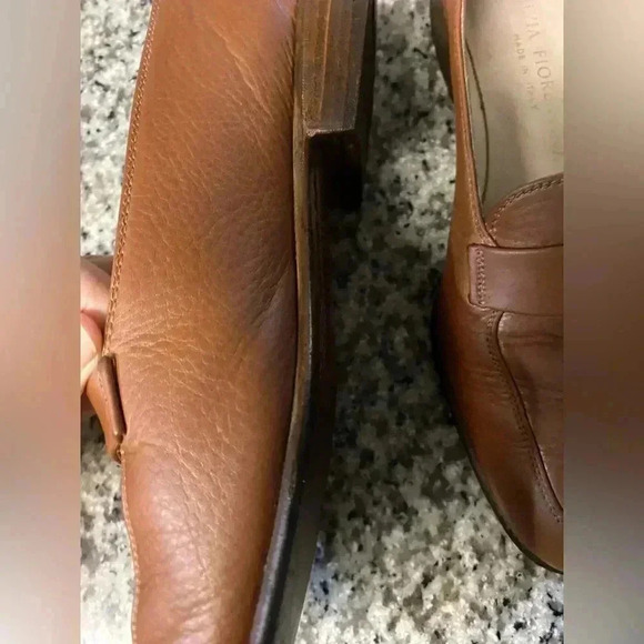 Silvia Fiorentina brown leather Loafers size 7 M vintage - Picture 3 of 10